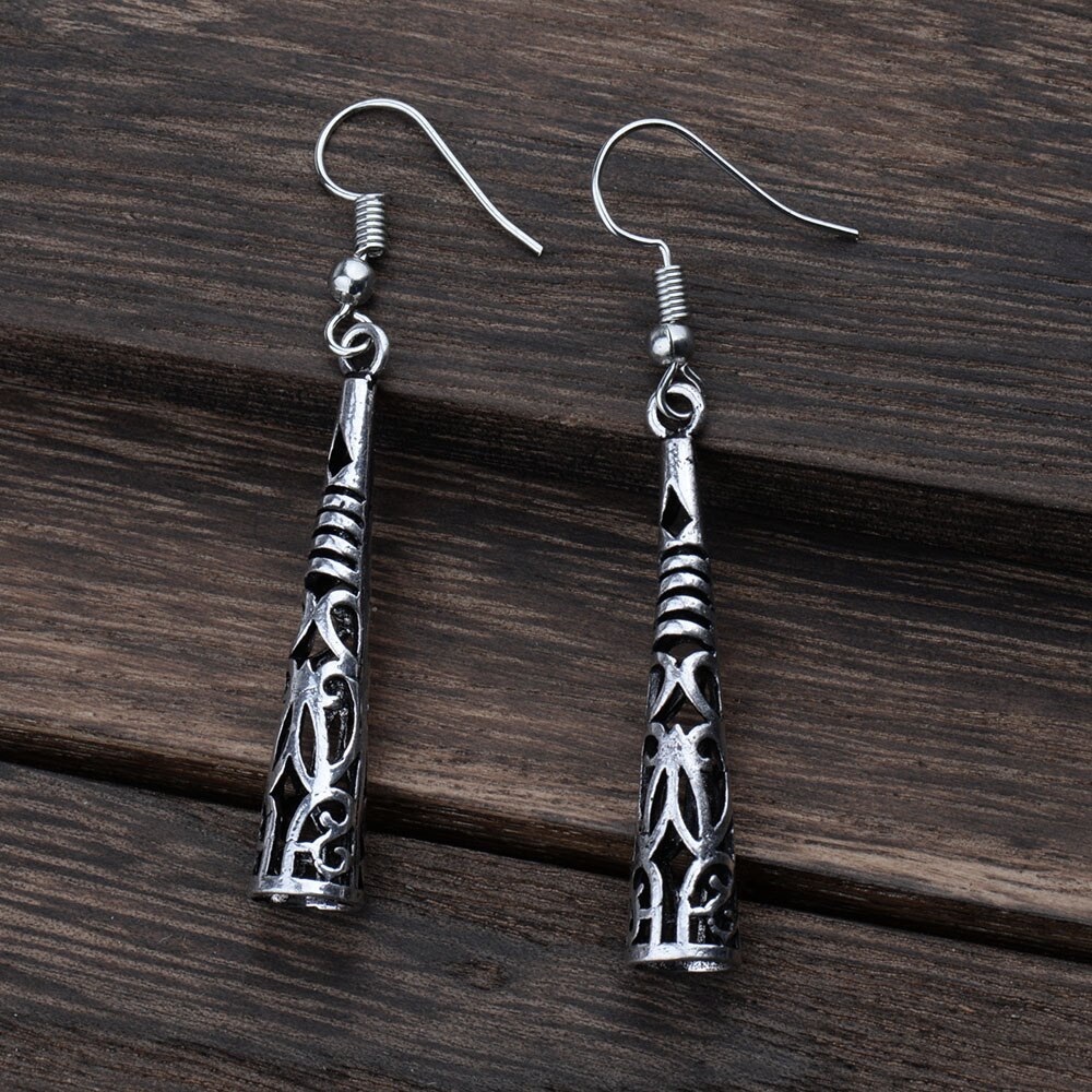 Any 2/$20! Antiqued Silver Boho Totem Earrings - Picture 3 of 9